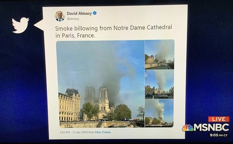 Notre Dame Cathedral Tweet Almacy MSNBC 041519